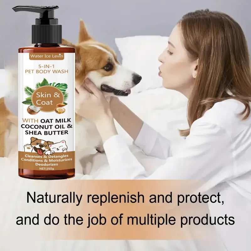 5-in-1 Coconut Pet Shampoo – Refreshing, Softening & Detangling Bath Wash (250g)