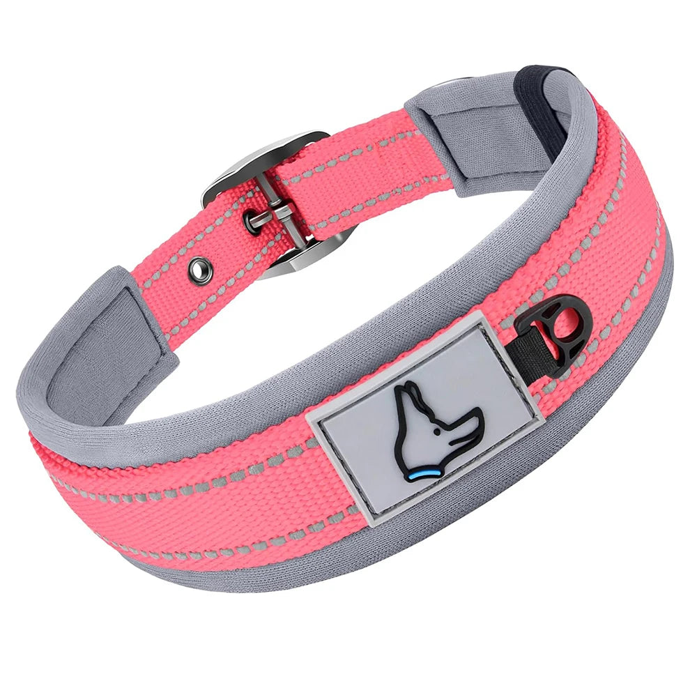 Padded Reflective Dog Collar – Heavy Duty Adjustable