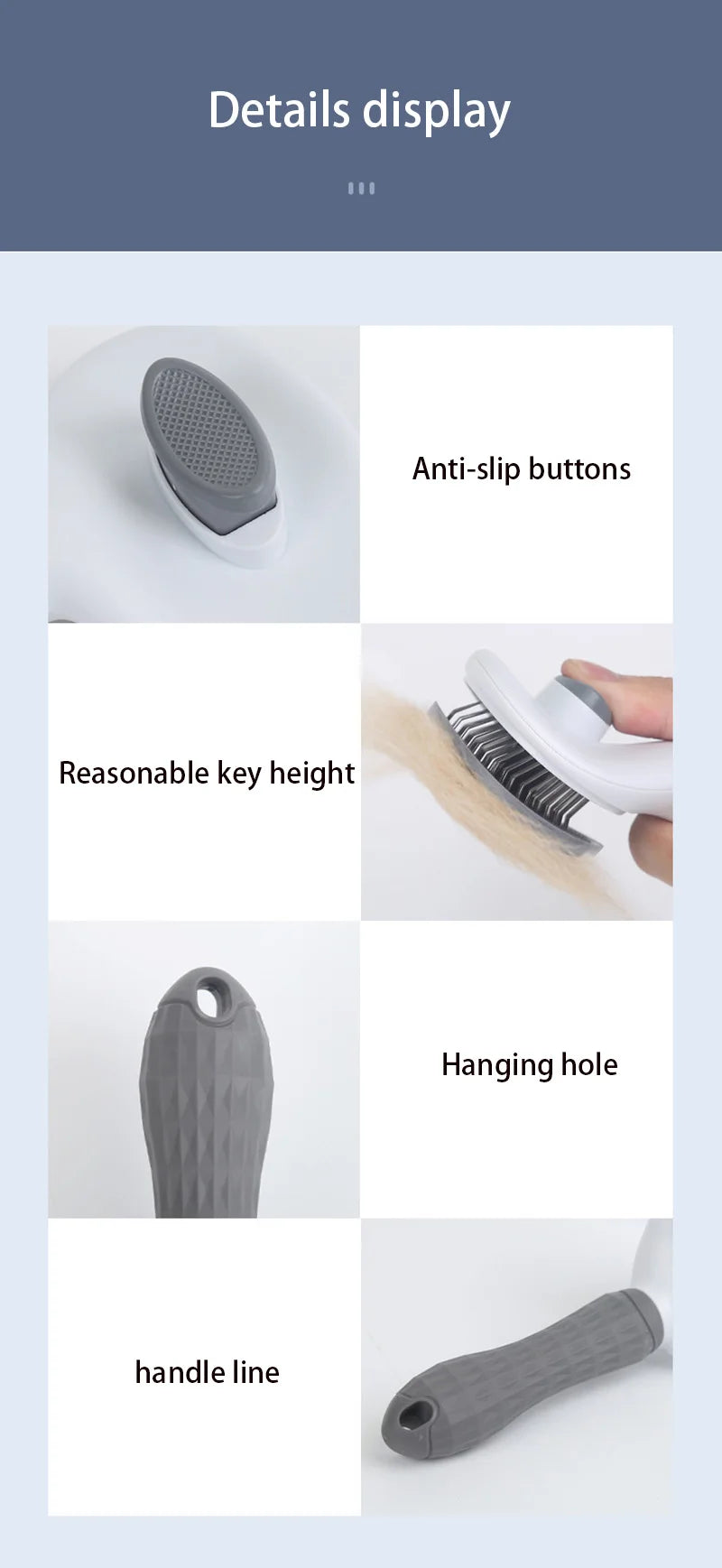 Pet Hair Brush & Stainless Steel Comb – Dog & Cat Grooming Tool
