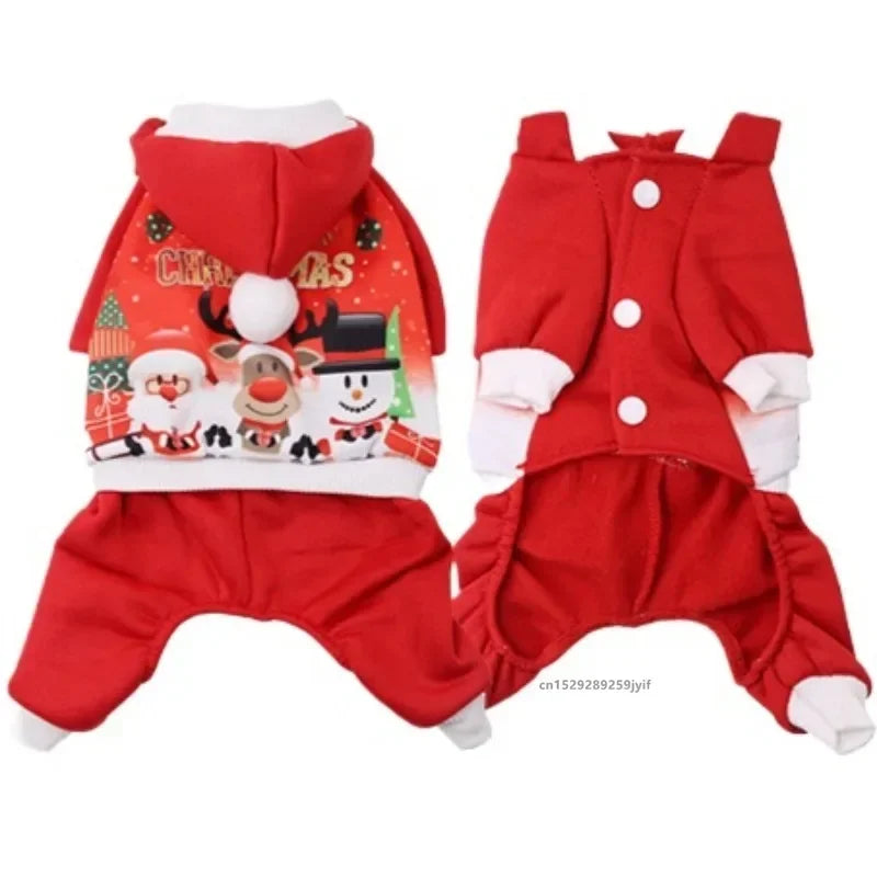 Christmas Pet Clothes – Warm Winter Dog Hoodie Coat for Small & Medium Dogs