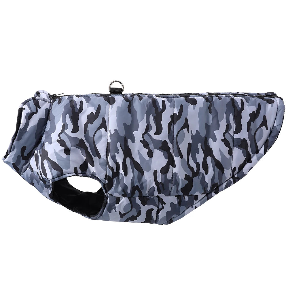 Windproof Camouflage Pet Jacket – Warm Winter Coat for Dogs & Cats