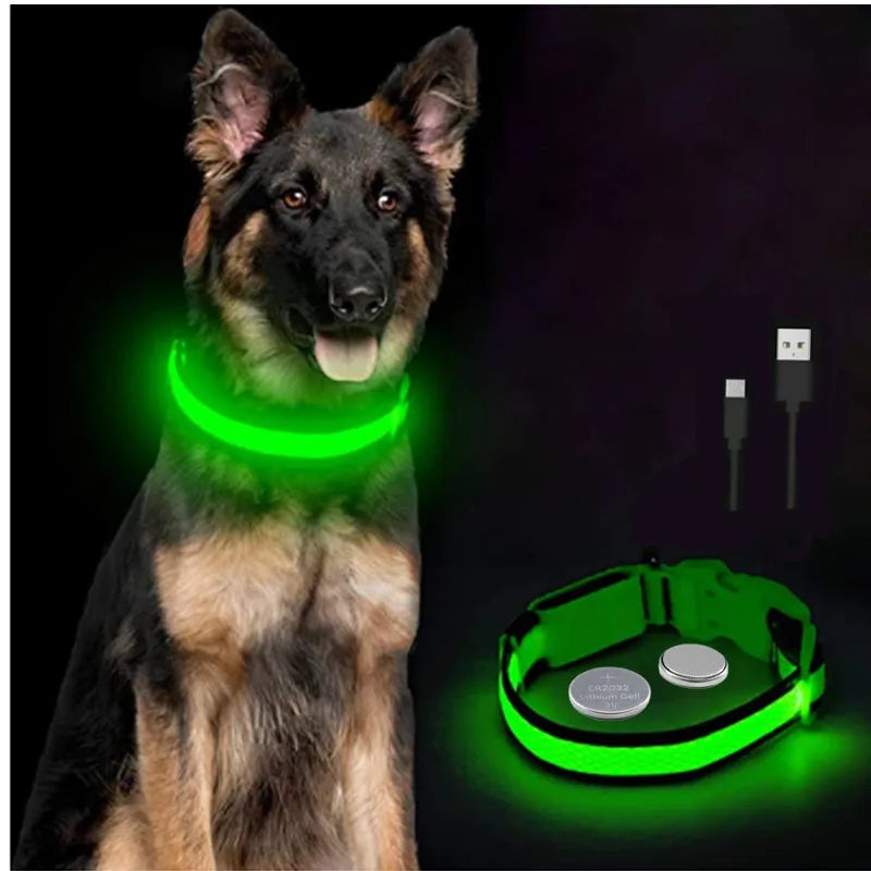 Keep Your Pet Safe at Night – 3-Mode USB LED Glow Collar for Dogs & Cats
