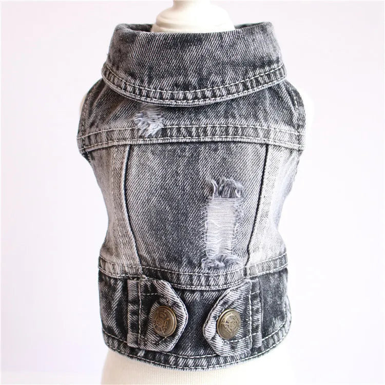 Thin Denim Dog Jacket – Fashionable Coat for Small & Medium Dogs