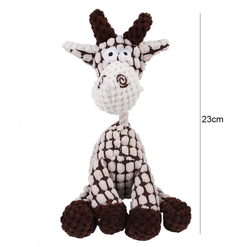 Donkey-Shaped Corduroy Squeaky Dog Toy