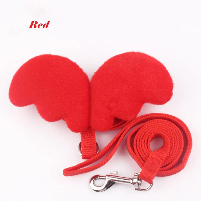 Adorable Angel Wings Harness Set – Stylish Leash and Vest for Cats, Rabbits, and Small Dogs