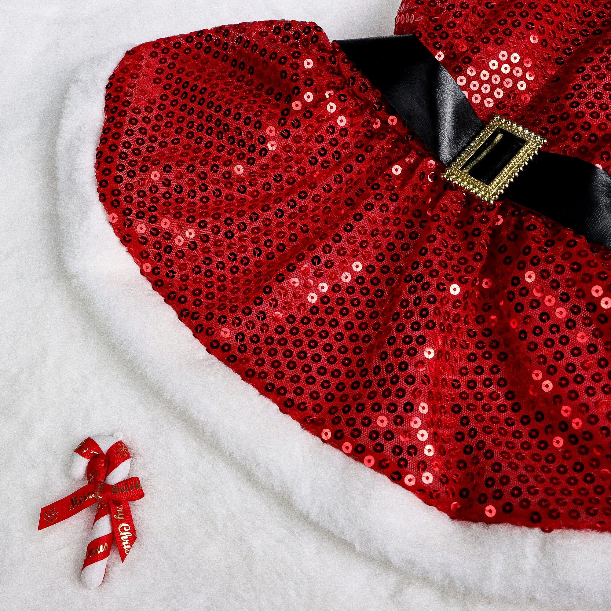 Set of 2 Christmas Pet Dresses – Velvet & Sequin Holiday Outfits for Dogs & Cats