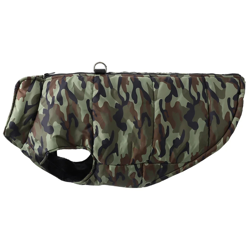 Windproof Camouflage Pet Jacket – Warm Winter Coat for Dogs & Cats