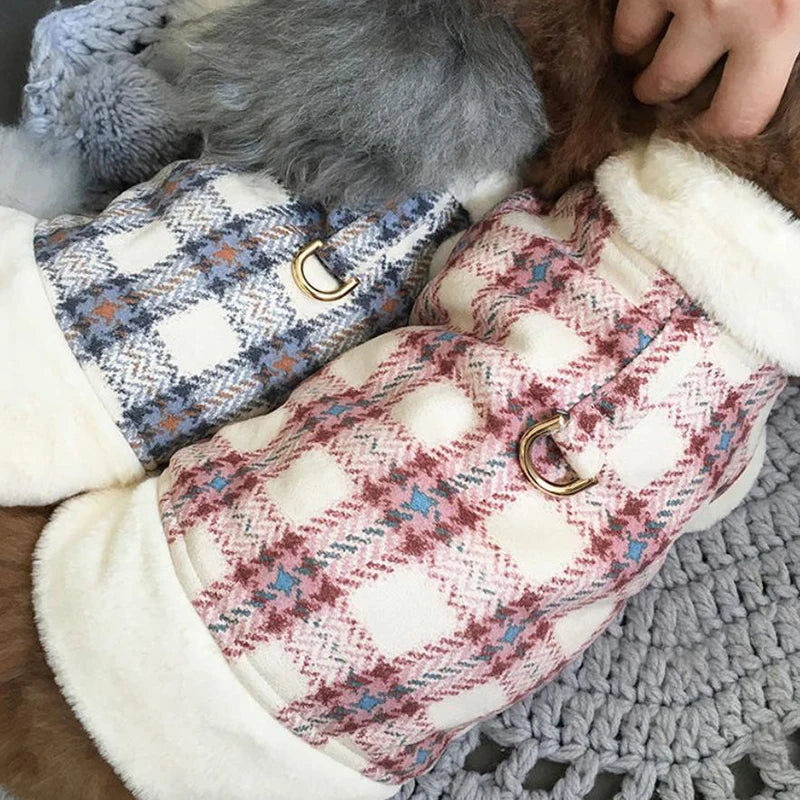 Winter Fur Collar Dog Jacket – Warm Coat for Small & Medium Pets