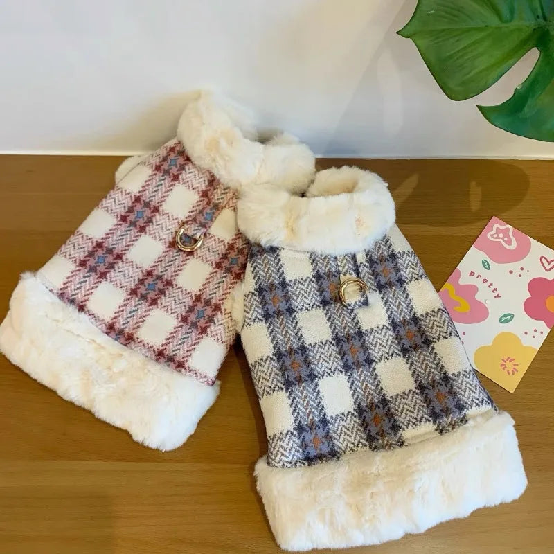 Winter Fur Collar Dog Jacket – Warm Coat for Small & Medium Pets