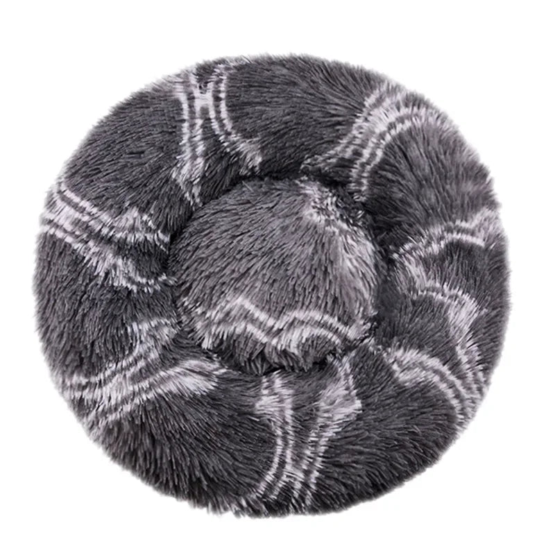 Round Plush Pet Bed for Cats & Dogs – Winter Warm Sleeping Bed