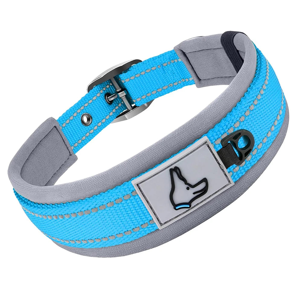 Padded Reflective Dog Collar – Heavy Duty Adjustable