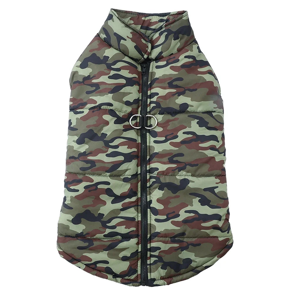 Windproof Camouflage Pet Jacket – Warm Winter Coat for Dogs & Cats
