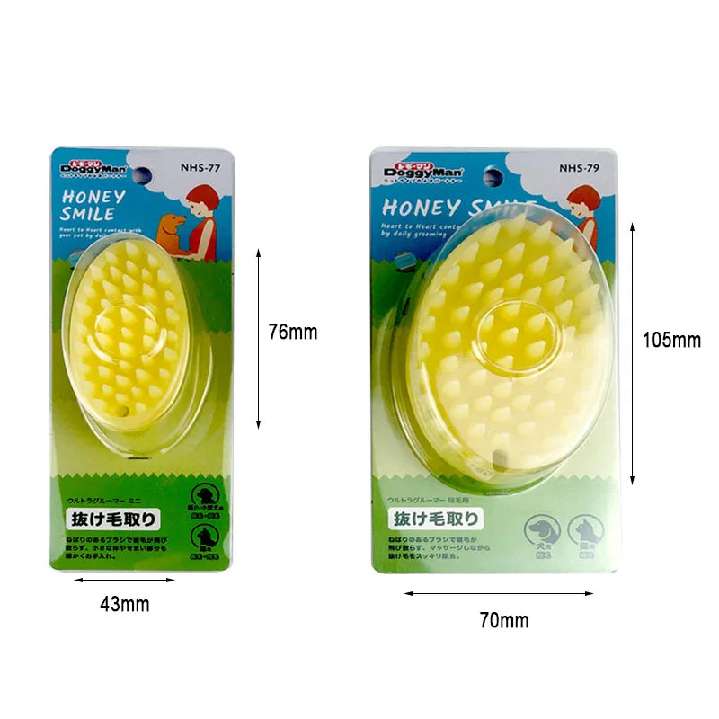 Pet Massage Brush with Soft Silicone Bristles – Dog & Cat Hair Removal Comb