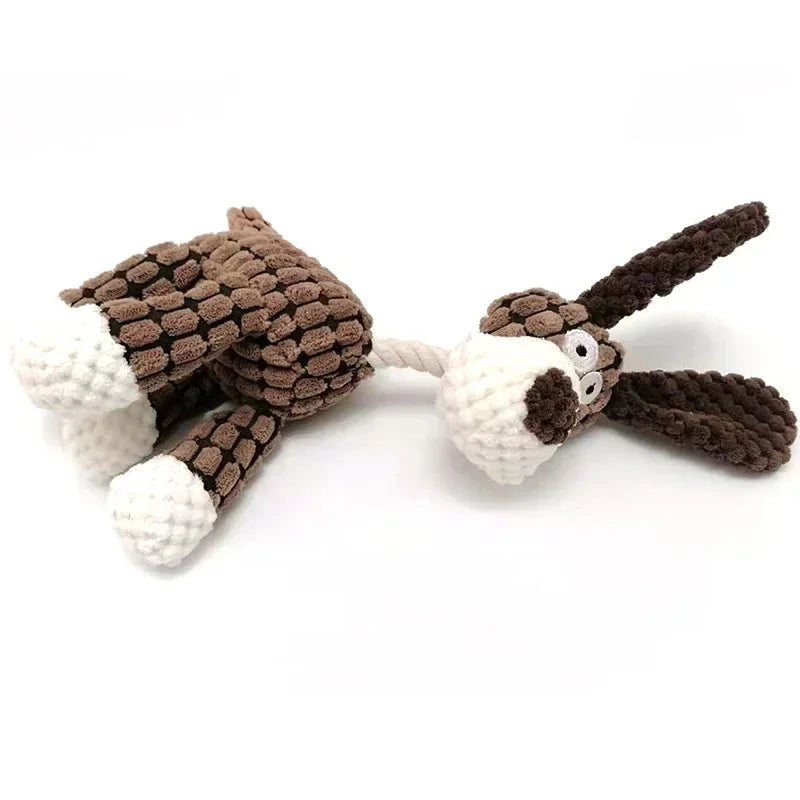 Donkey-Shaped Corduroy Squeaky Dog Toy