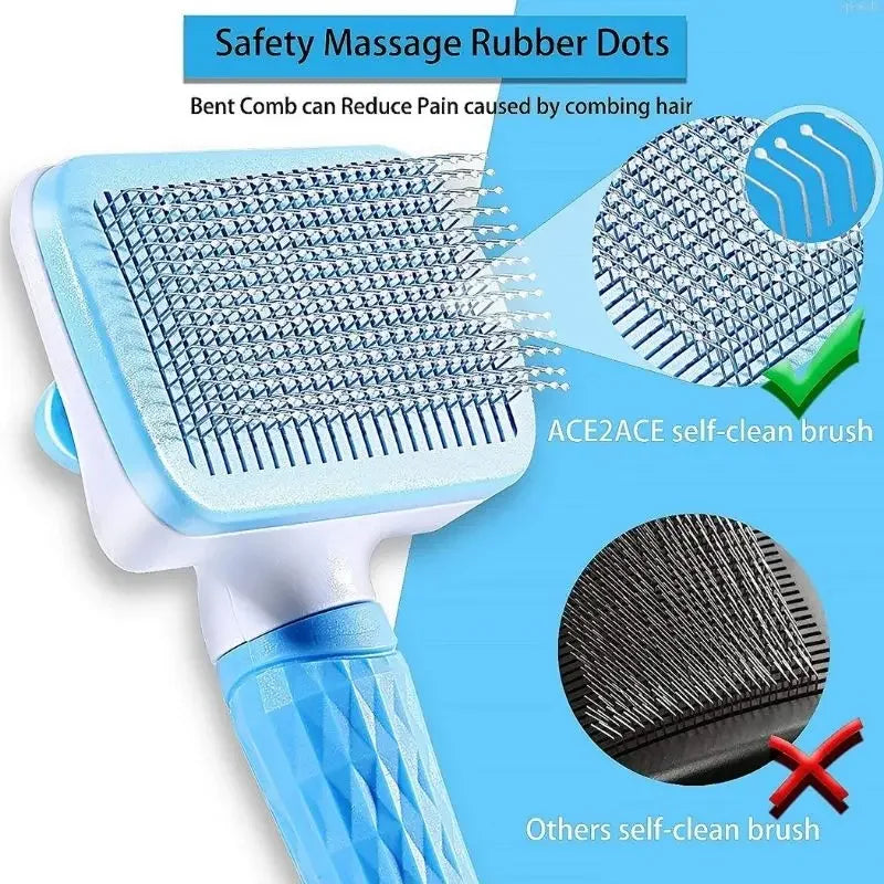 Dog & Cat Hair Remover Brush – Grooming Comb for Long Hair Pets