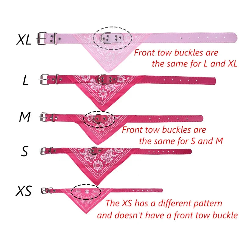 PU Pet Collar with Scarf – Adjustable for Small & Medium Dogs