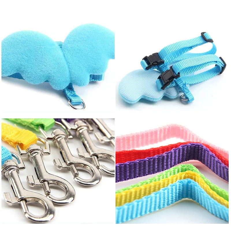 Adorable Angel Wings Harness Set – Stylish Leash and Vest for Cats, Rabbits, and Small Dogs