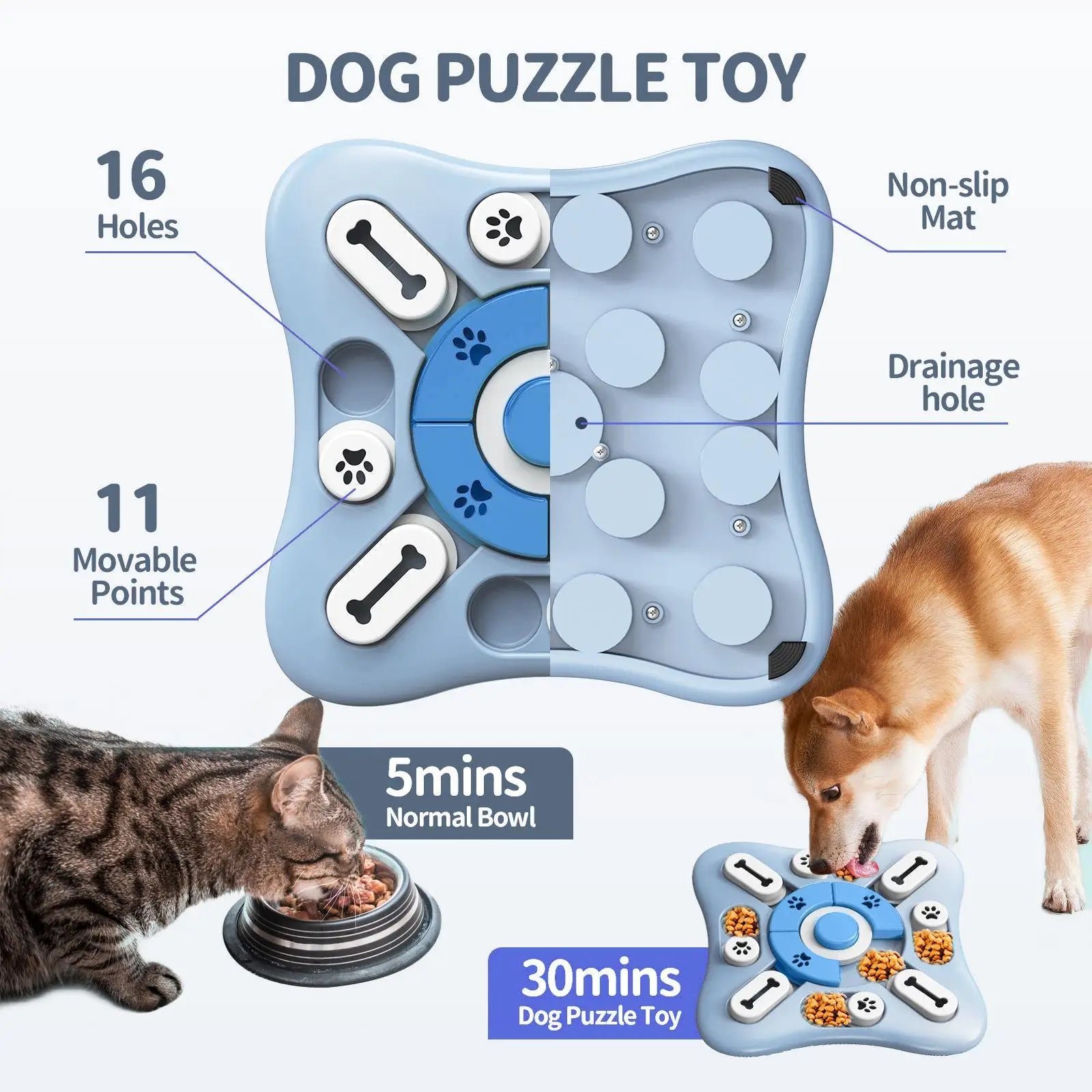 Interactive Dog Puzzle Toy – Slow Feeder IQ Training Food Dispenser for Dogs & Cats