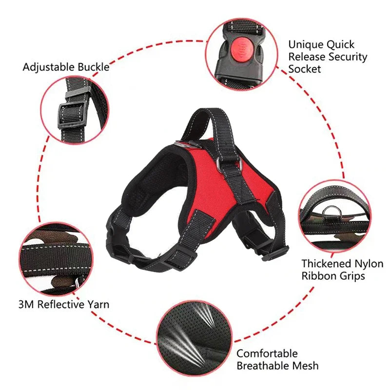Reflective Saddle Dog Harness – No-Pull Adjustable