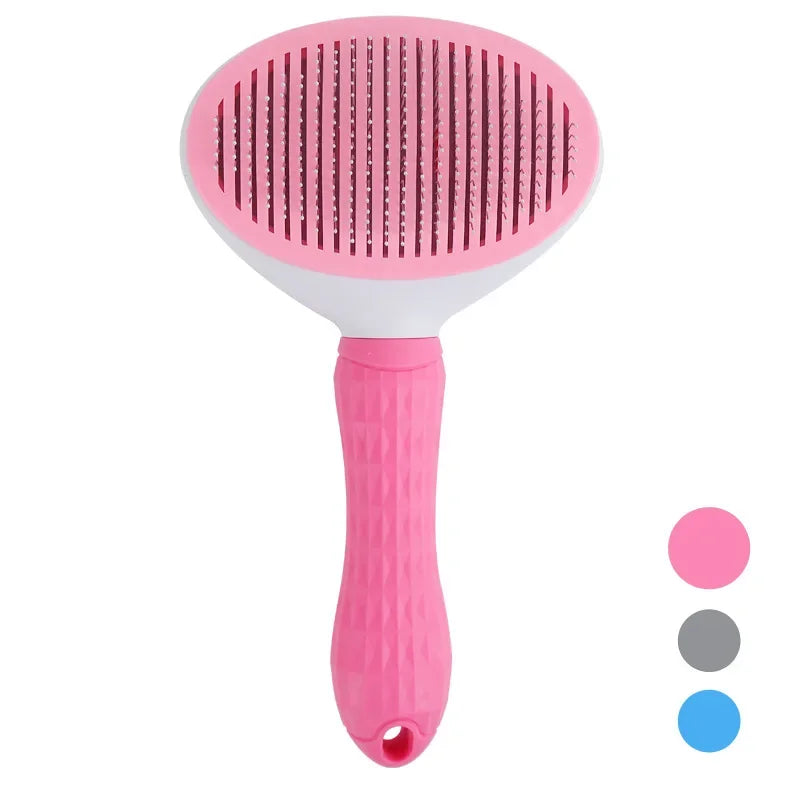 Pet Hair Brush & Stainless Steel Comb – Dog & Cat Grooming Tool