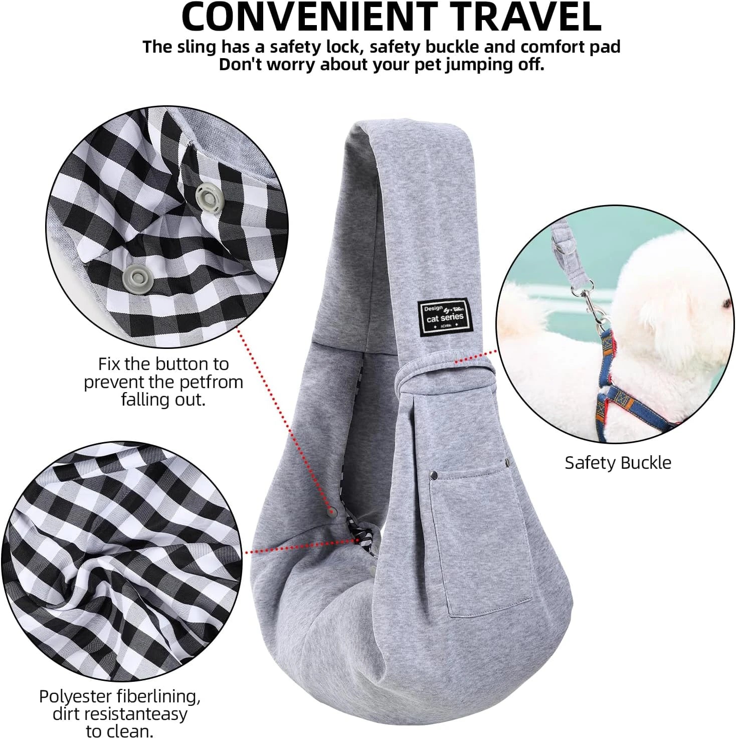 Cotton Pet Sling Bag – Comfortable Dog & Cat Shoulder Carrier