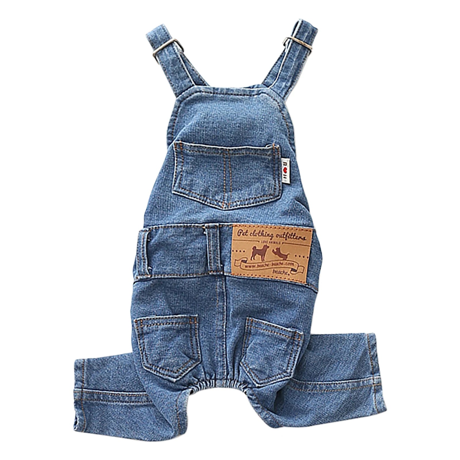 Dog Denim Jumpsuit – Fashion Cotton Outfit for Small & Medium Dogs and Cats
