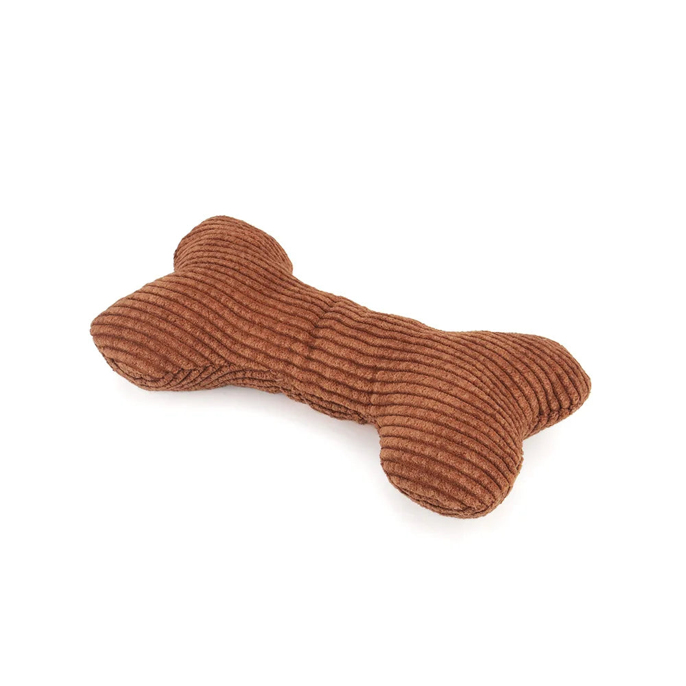Plush Bone Squeaky Toy for Puppies & Small Dogs
