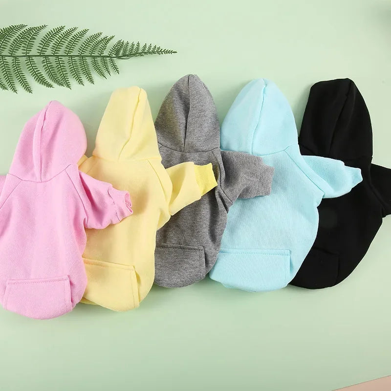 Autumn/Winter Dog Hoodie – Soft Pocket Sweater for Small Dogs