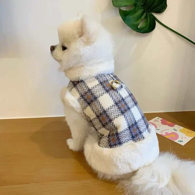 Winter Fur Collar Dog Jacket – Warm Coat for Small & Medium Pets