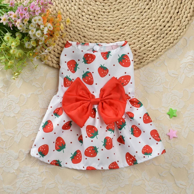 Fashion Cat & Puppy Dress with Bow – Small Dog & Cat Clothing