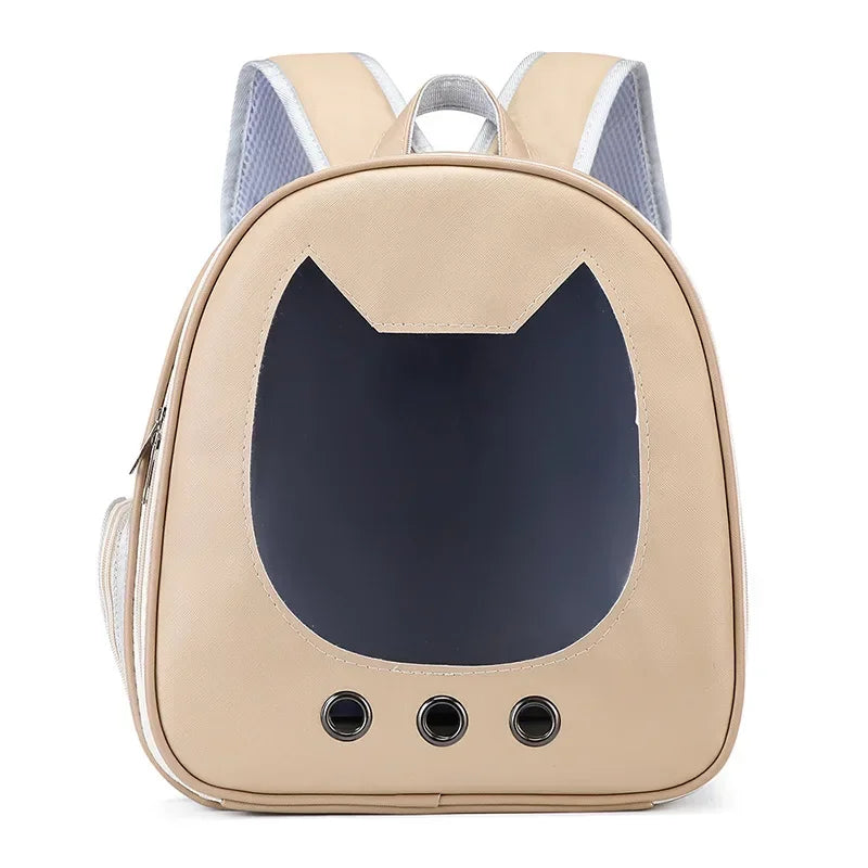 PU Transparent Pet Carrier Backpack – Cat & Small Dog Travel Bag