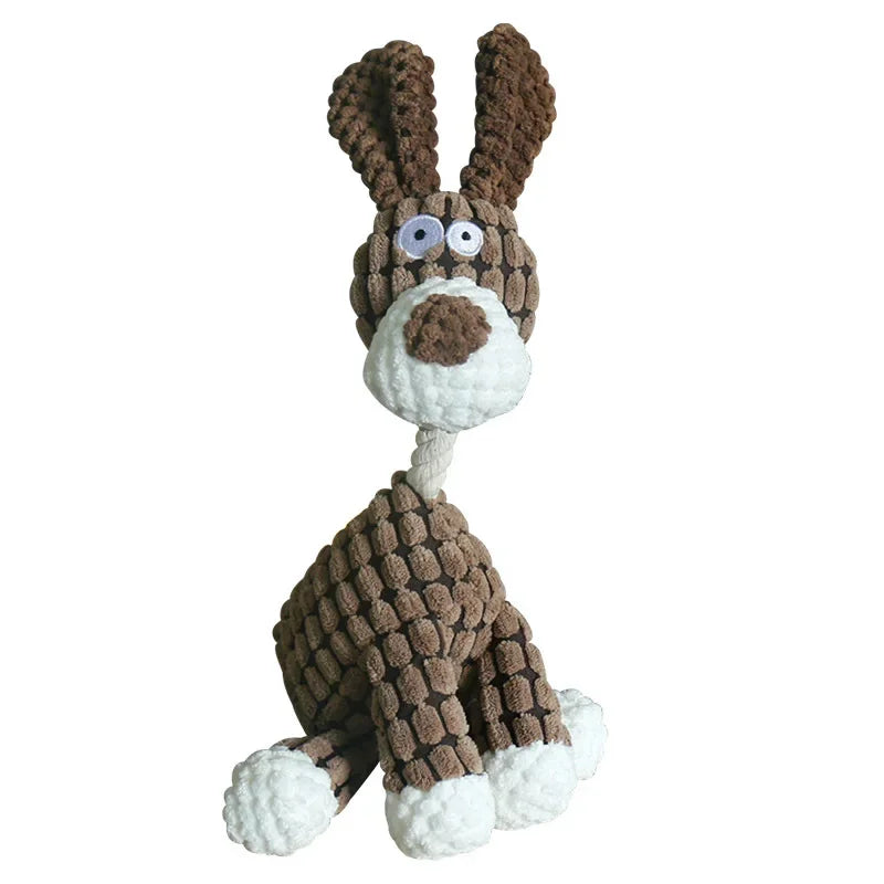 Donkey-Shaped Corduroy Squeaky Dog Toy