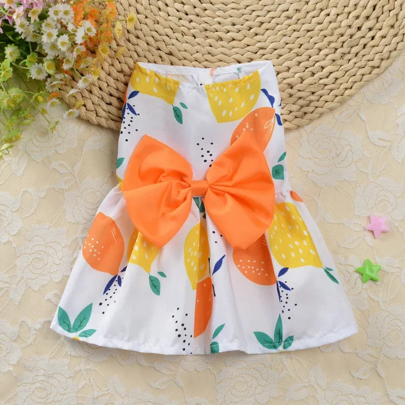Fashion Cat & Puppy Dress with Bow – Small Dog & Cat Clothing