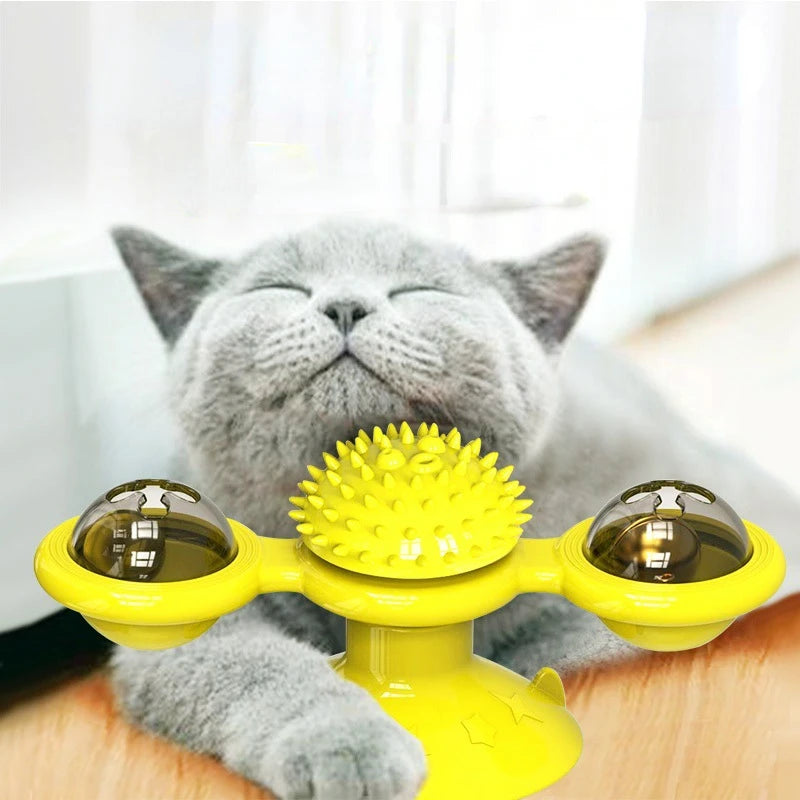 Interactive Windmill Cat Toy – Puzzle Turntable for Kittens