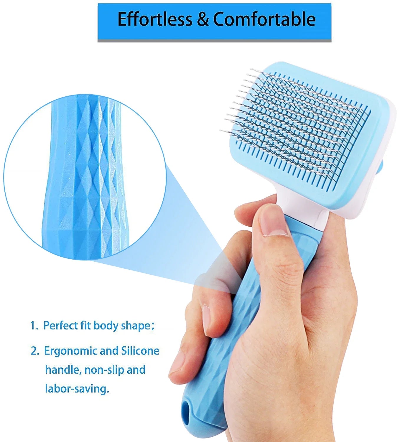 Dog & Cat Hair Remover Brush – Grooming Comb for Long Hair Pets