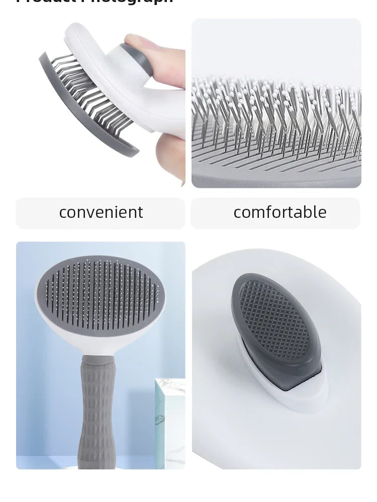 Pet Hair Removal Brush – Stainless Steel Dog & Cat Grooming Comb