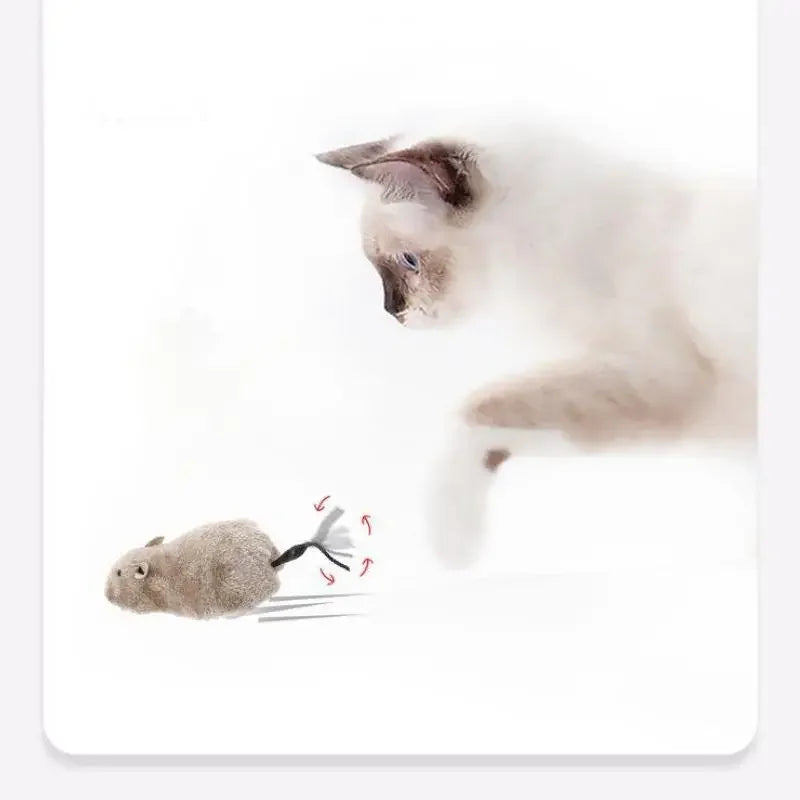 Lifelike Plush Mouse Toy – Running Rat for Cats & Dogs