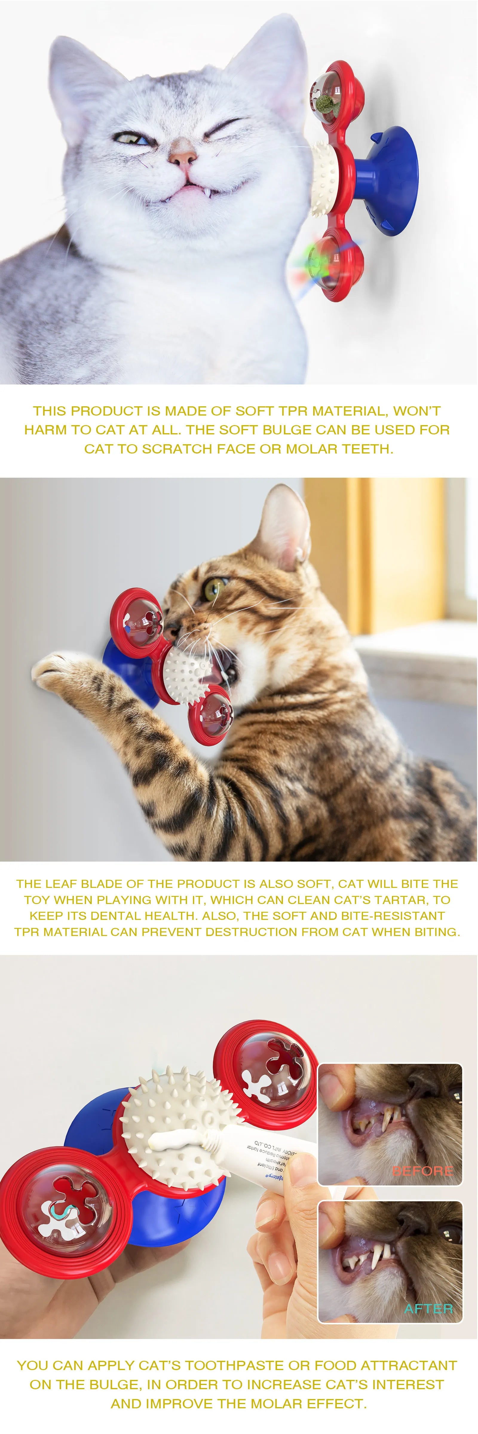 Interactive Windmill Cat Toy – Puzzle Turntable for Kittens