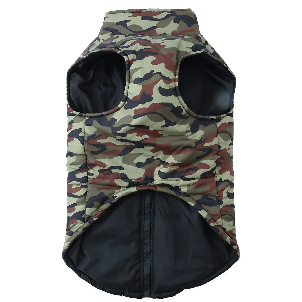 Windproof Camouflage Pet Jacket – Warm Winter Coat for Dogs & Cats