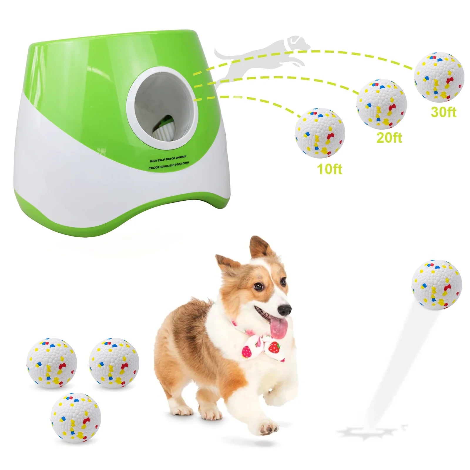 Automatic Dog Ball Launcher – Interactive Fetch Machine with 3 Tennis Balls, Adjustable Distance for Indoor & Outdoor Fun
