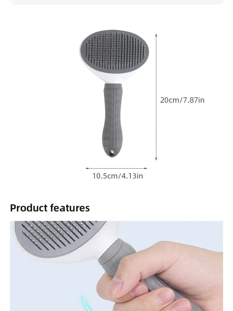 Pet Hair Removal Brush – Stainless Steel Dog & Cat Grooming Comb