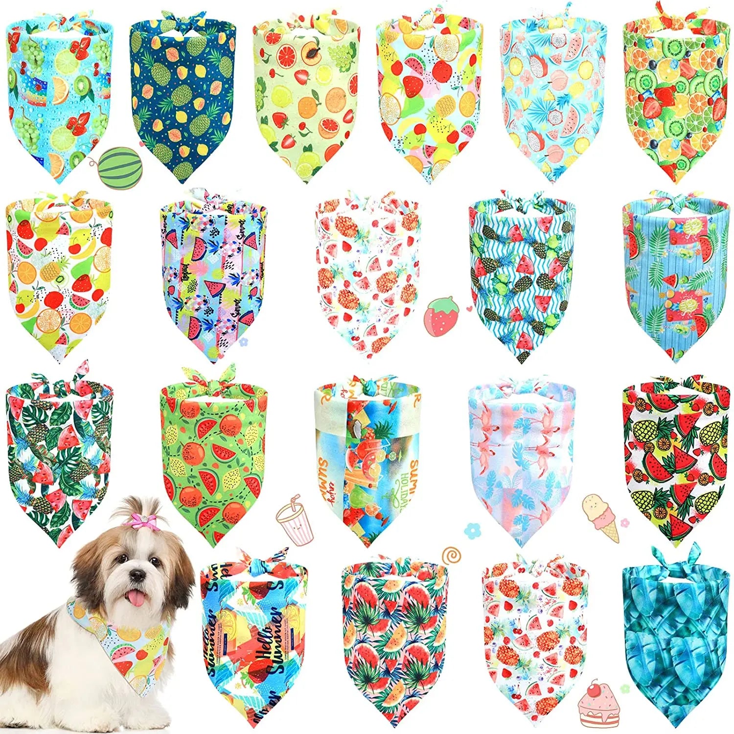 20-Pack Holiday Dog Bandanas – Christmas, Thanksgiving & Halloween Triangle Scarves