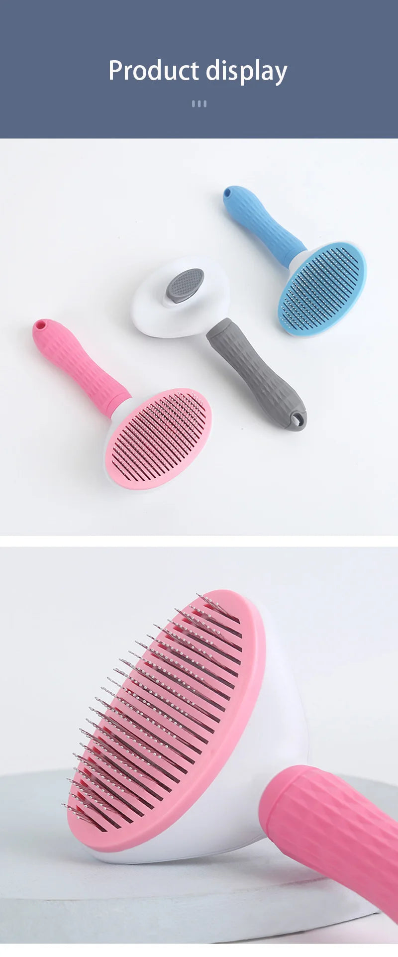 Pet Hair Brush & Stainless Steel Comb – Dog & Cat Grooming Tool