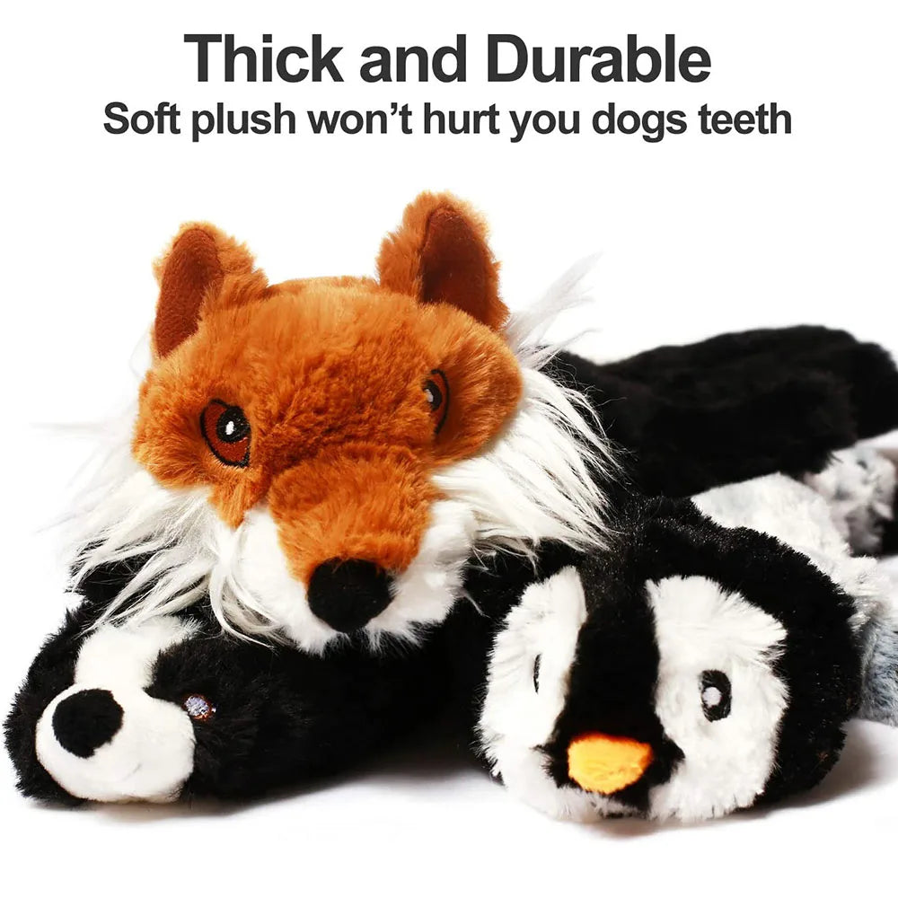 Stuffingless Squeaky Dog Toy – Durable Plush Chew Toy