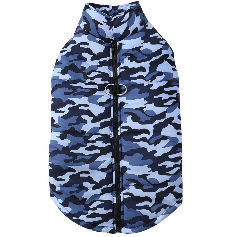 Windproof Camouflage Pet Jacket – Warm Winter Coat for Dogs & Cats