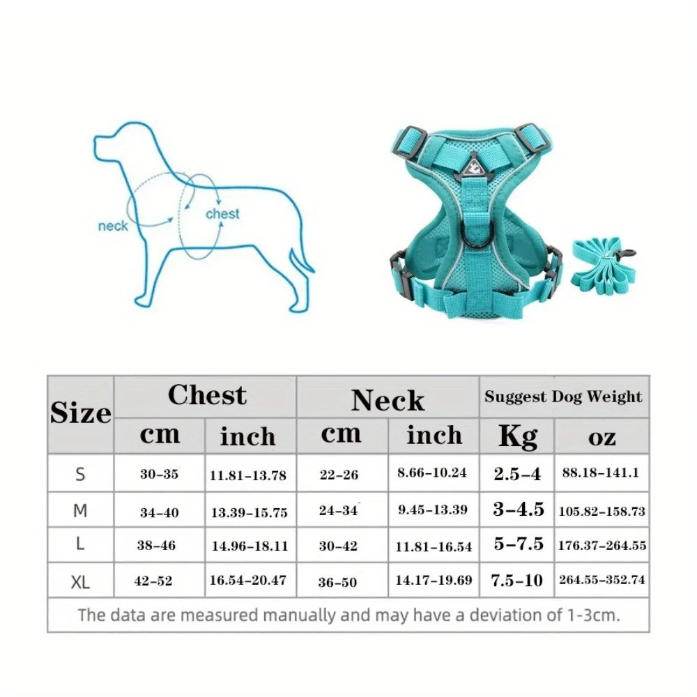No-Pull Adjustable Dog & Cat Harness with Leash