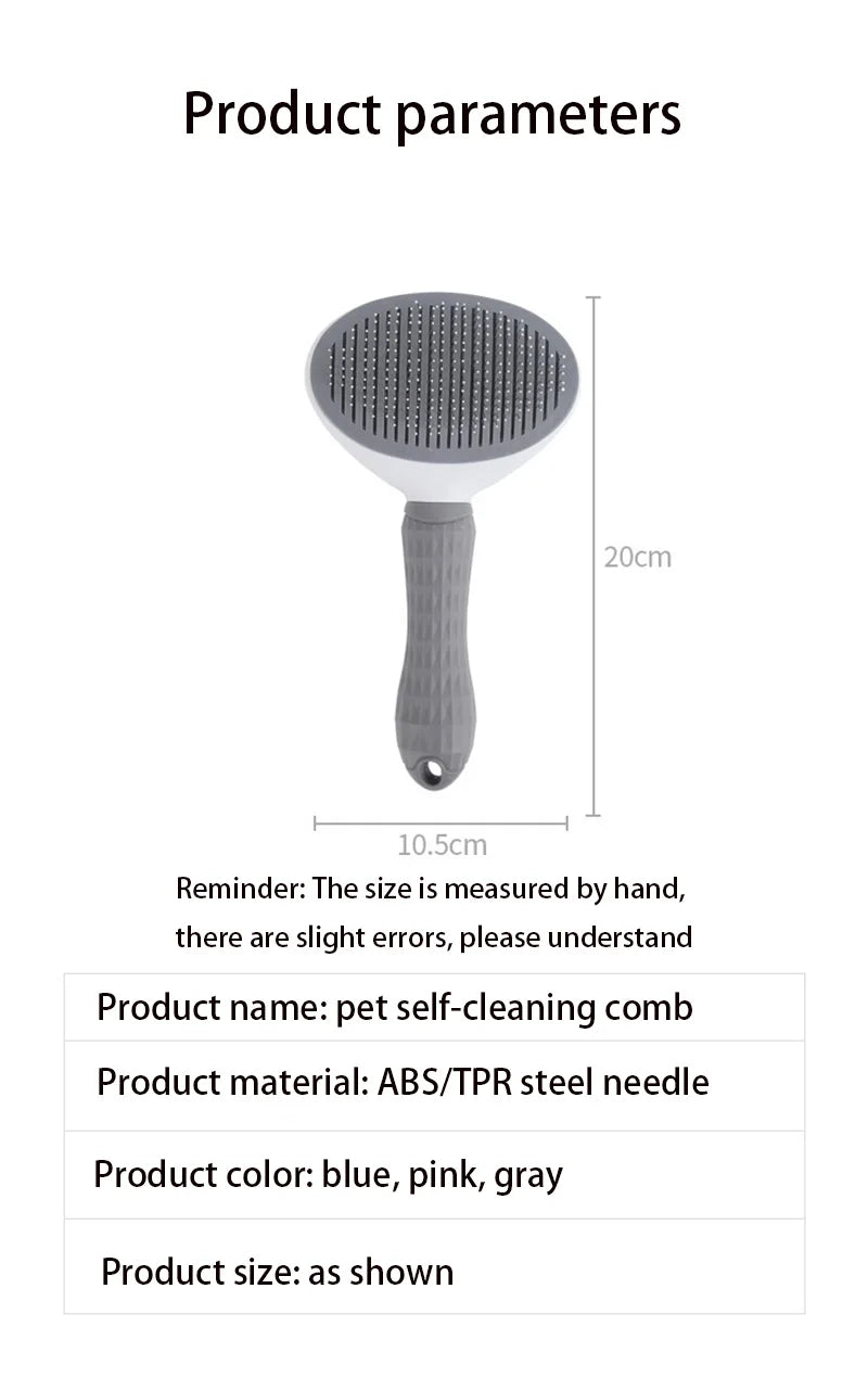 Pet Hair Brush & Stainless Steel Comb – Dog & Cat Grooming Tool