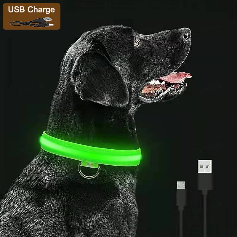 Keep Your Pet Safe at Night – 3-Mode USB LED Glow Collar for Dogs & Cats