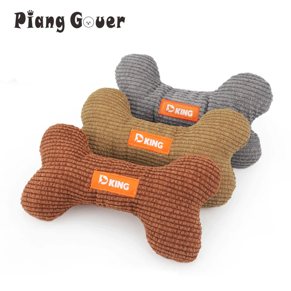 Plush Bone Squeaky Toy for Puppies & Small Dogs