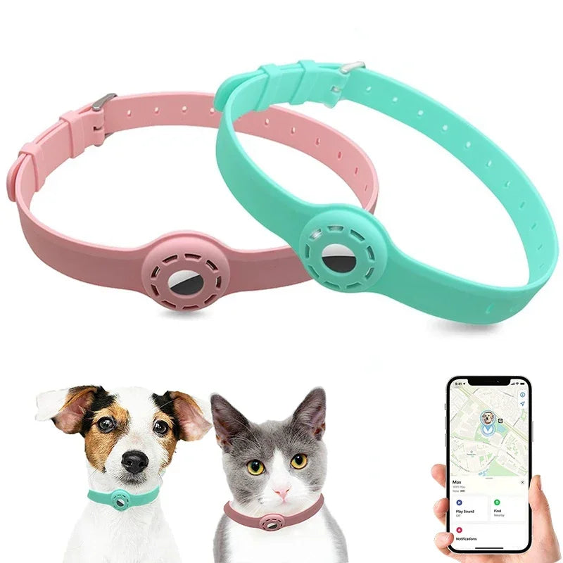 Silicone Anti-Lost Pet Collar – Adjustable for Apple AirTag